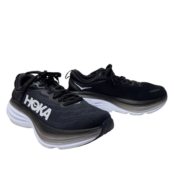 Hoka Shoes - Hoka Bondi 8 Womens Sneakers Black White Size 7 Running Shoe